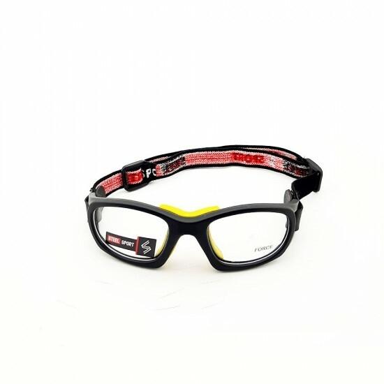 Steel Sport Marka Bandajlı Sporcu Gözlükleri - Force SS-FS C11 [Mat Siyah - Sarı Pedler] - Siyah