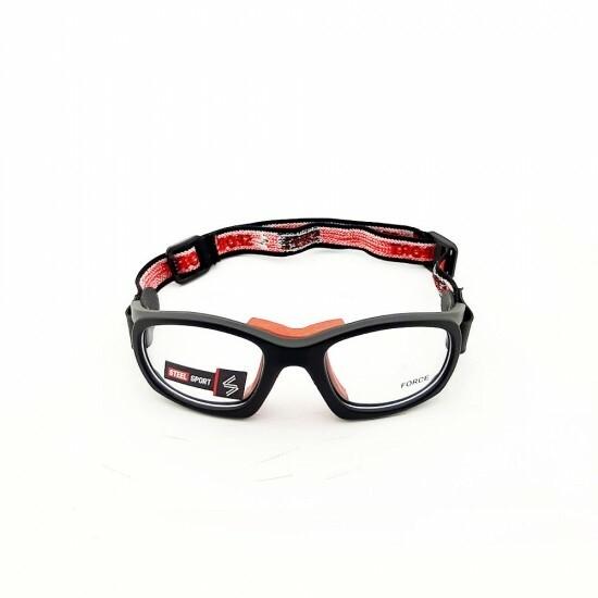Steel Sport Marka Bandajlı Sporcu Gözlükleri - Force SS-FS C07 [Mat Siyah - Kırmızı Pedler] - Siyah