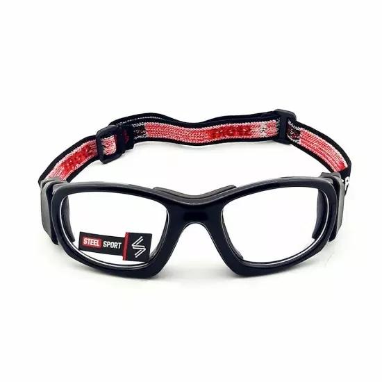 Steel Sport Marka Bandajlı Sporcu Gözlükleri - Champion SS-FS C01 [Parlak Metalik Siyah] - Siyah