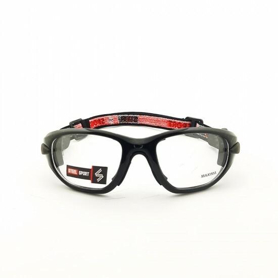 Steel Sport Marka Bandajlı Sporcu Gözlükleri - Maxima SS-FS C01 [Parlak Metalik Siyah] - Siyah