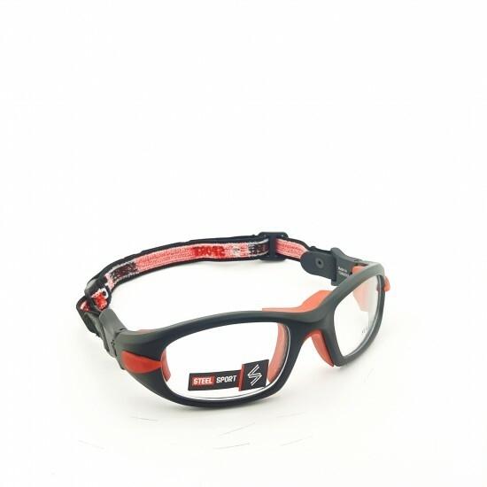 Steel Sport Marka Bandajlı Sporcu Gözlükleri - Fullsafe SS-FS C07 [Mat Siyah - Kırmızı Pedler] - Siyah