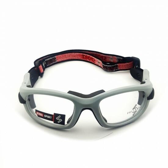 Steel Sport Marka Bandajlı Sporcu Gözlükleri - Fullsafe SS-FS C14 [Mat Gri - Siyah Pedler] - Gri