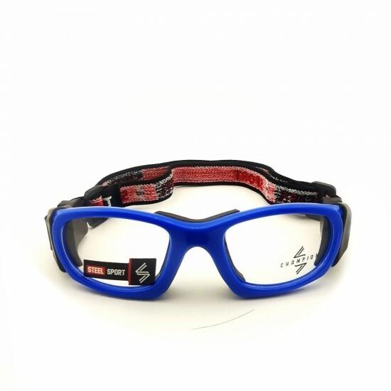 Steel Sport Marka Bandajlı Sporcu Gözlükleri - Champion SS-FS C16 [Parlak Metalik Mavi] - Mavi