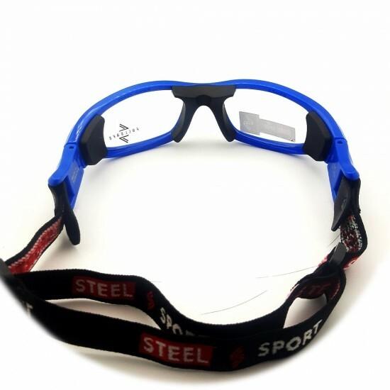 Steel Sport Marka Bandajlı Sporcu Gözlükleri - Fullsafe SS-FS C19 [Mat Mavi - Siyah Pedler] - Mavi