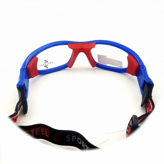 Steel Sport Marka Bandajlı Sporcu Gözlükleri - Fullsafe SS-FS C20 [Mat Mavi - Kırmızı Pedler] - Mavi