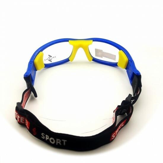 Steel Sport Marka Bandajlı Sporcu Gözlükleri - Fullsafe SS-FS C21 [Mat Mavi - Sarı Pedler] - Mavi