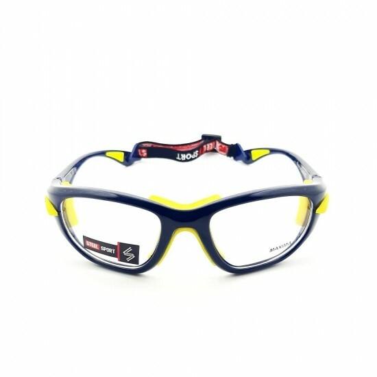 Steel Sport Marka Saplı Sporcu Gözlükleri - Maxima SS-FL C09 [Parlak Metalik Lacivert - Sarı Pedler] - Lacivert