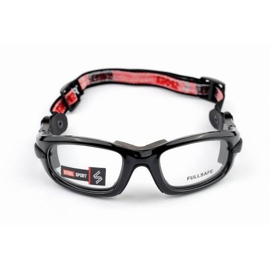 Steel Sport Marka Bandajlı Sporcu Gözlükleri - Fullsafe SS-FS C01 [Parlak Metalik Siyah] - Siyah