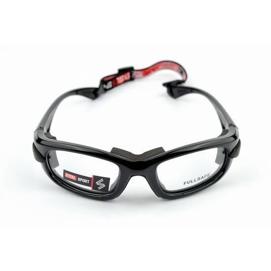 Steel Sport Marka Saplı Sporcu Gözlükleri - Fullsafe SS-FL C01 [Parlak Metalik Siyah] - Siyah